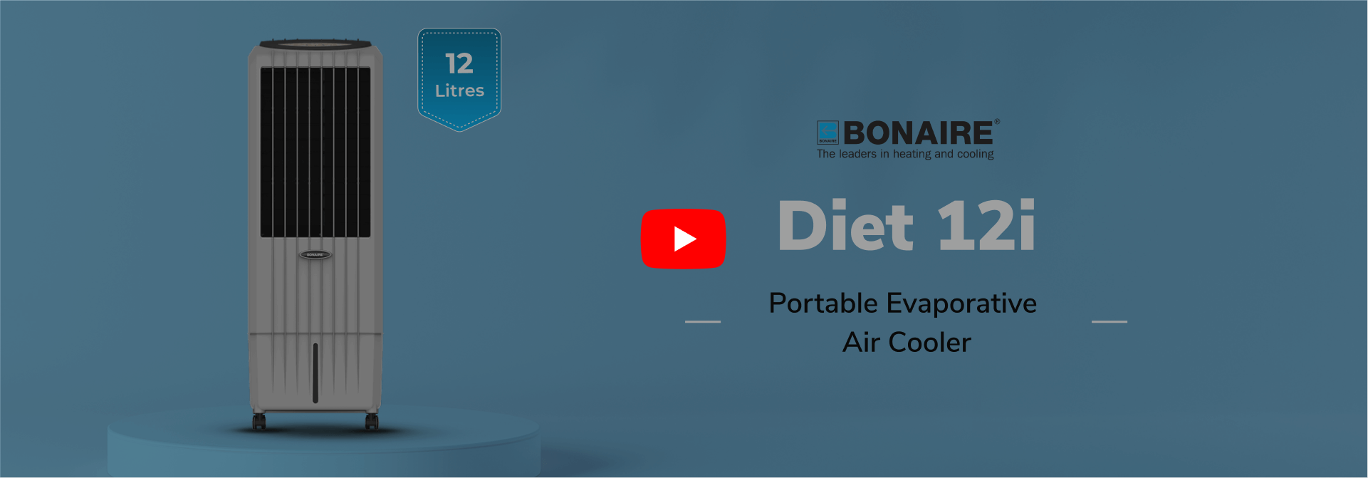 Diet 12i Grey Portable Evaporative Air Cooler - 12L